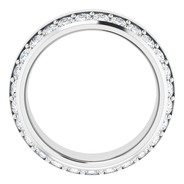 2.16 ct. Round Diamond Eternity Band Wide Double Row Diamond Ring-VIRABYANI